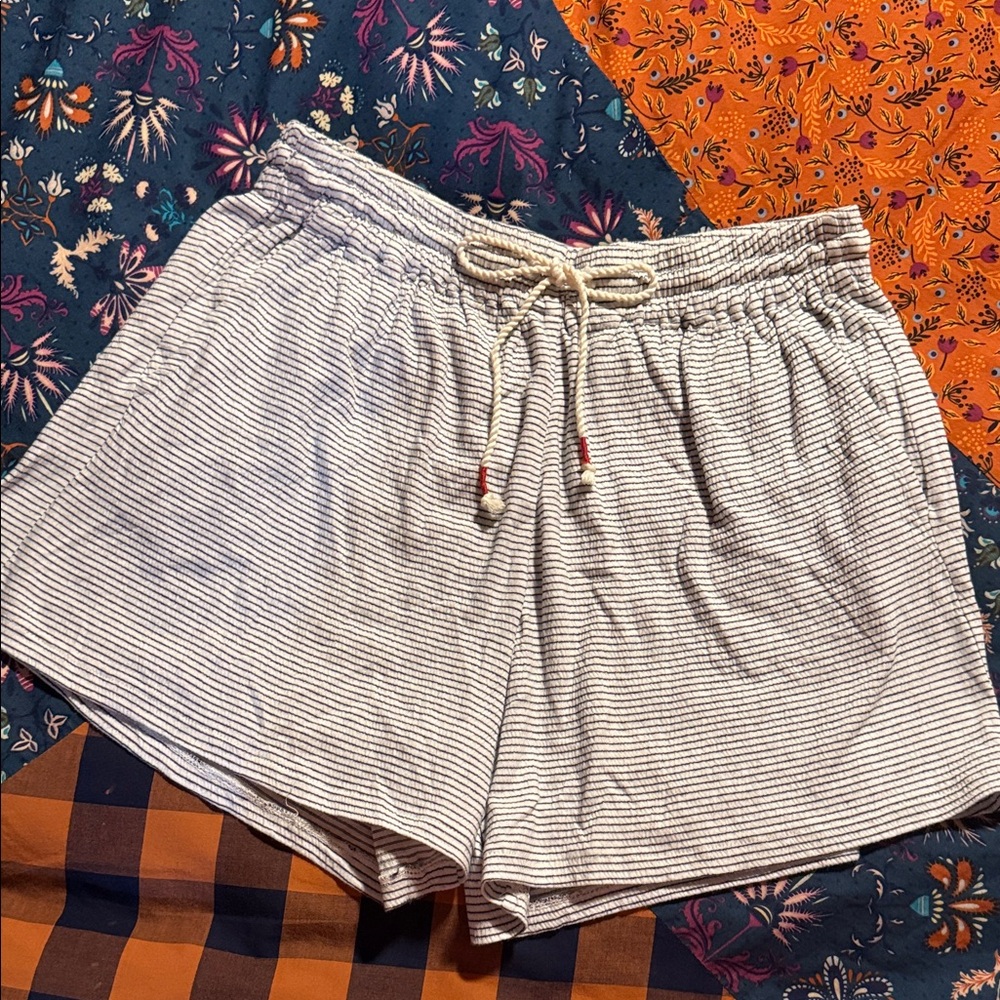 Matilda Jane Good Heart Blue and White Striped Athletic Shorts